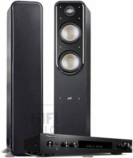 Polk Audio S55 musta + Pioneer SX-S30DAB stereopaketti