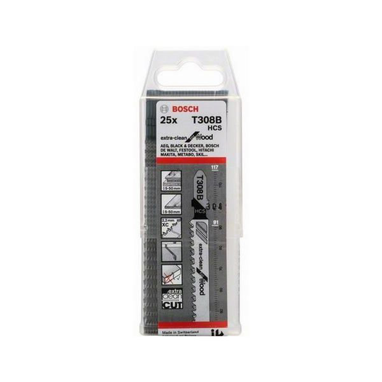 Bosch Extra-Clean for Wood Pistosahanterä 117mm, 25 kpl