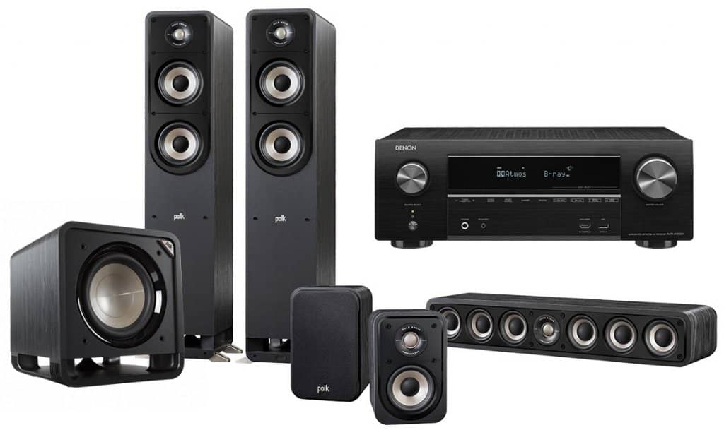 Polk Audio Signature 5.1 + AVR-X1600H kotiteatteri -paketti, musta