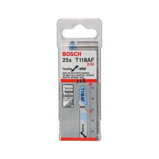 Bosch Fleksibel for metall Pistosahanterä 1-3mm:n pellit, 92 mm 25 kpl