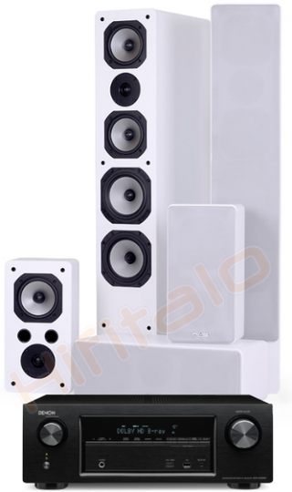 Dynavoice Challenger + Denon AVR-X1600H kotiteatteri -paketti, valkoinen