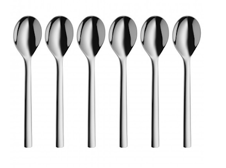 Nuova Teelusikka kiillotettu teräs 13,5cm 6-pack