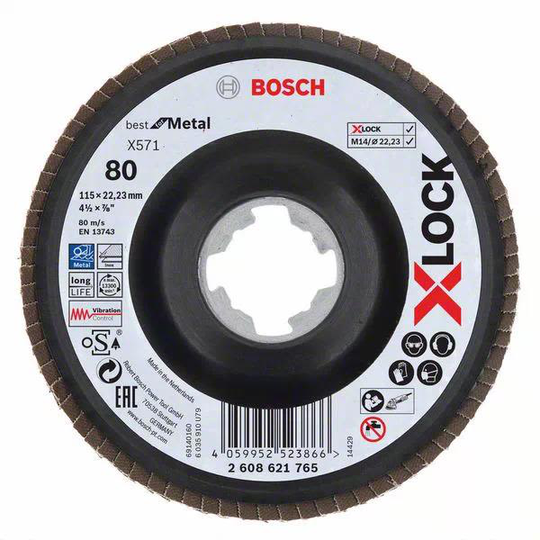 Bosch Best for Metal Lamellihiomalaikka x-LOCK X571, kulmassa 115 mm, G 80