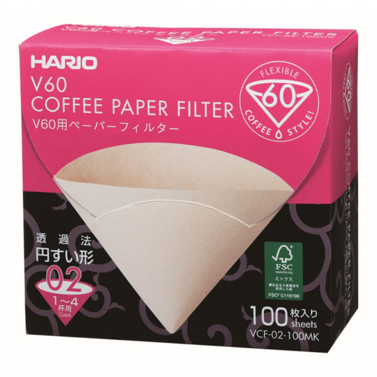 Paperisuodattimet Hario "V60 02 MK", 100 kpl.
