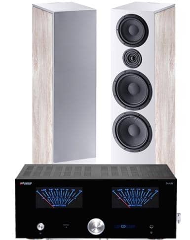 Heco Aurora 1000 + Advance Acoustics X-i125 stereopaketti, valkoinen