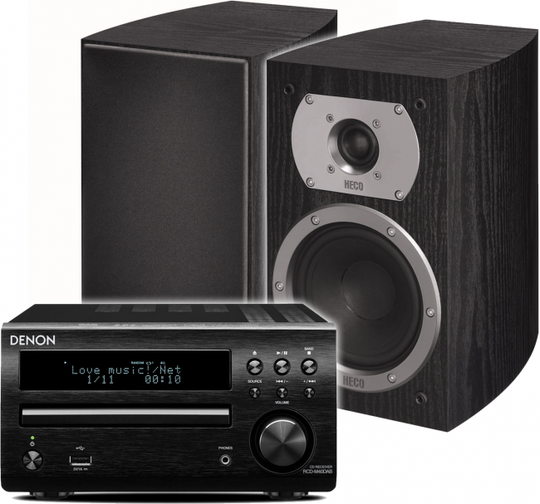 Denon M41 + Heco stereopaketti, musta