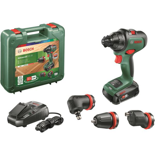 Bosch DIY Advanced Drill 18 Porakone-ruuvinväännin mukana yksi 1,5 Ah:n akku ja laturi