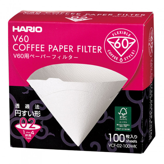 Valkoiset suodatinpaperit Hario "Misarashi V60-2"