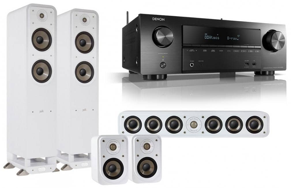 Polk Audio Signature 5.0 + AVR-X1600H kotiteatteri -paketti, valkoinen