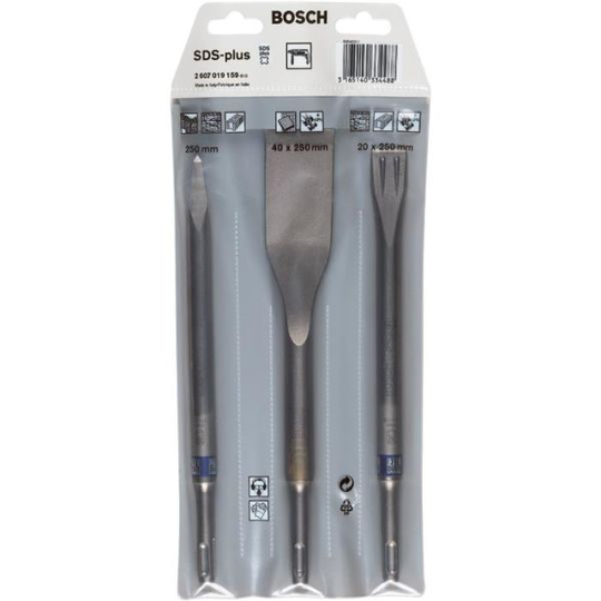 Bosch 2607019159 Talttasarja SDS-Plus, 3 osaa