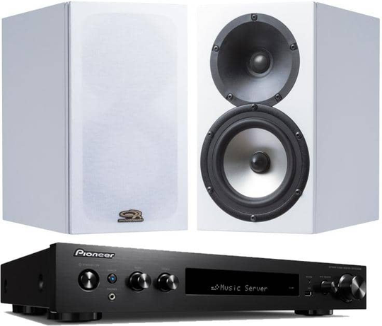 OR-15Hi valkoinen + Pioneer SX-S30DAB stereopaketti